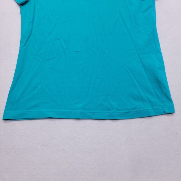 Reebok Active Pullover Short Sleeve T Shirt Womens Size Medium M Blue White - Picture 7 of 9
